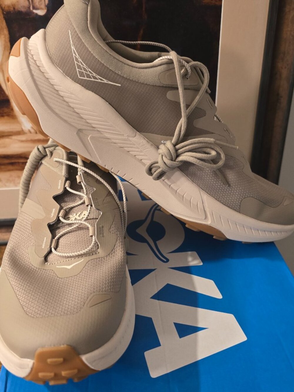 Hoka One Men's Transport Trainer Sneaker Dune/Eggnog Sz 13 D NEW 1123153-DEGG